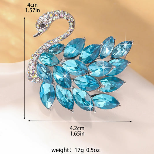 Elegant Crystal Swan Brooch for Women and Girls - Sparkling Rhinestone Animal Pin-804014