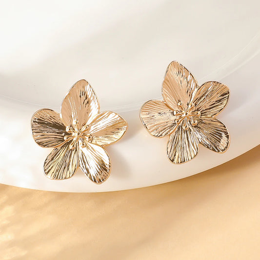 2PC Women's Fashion Trendy Stainless Steel Flower