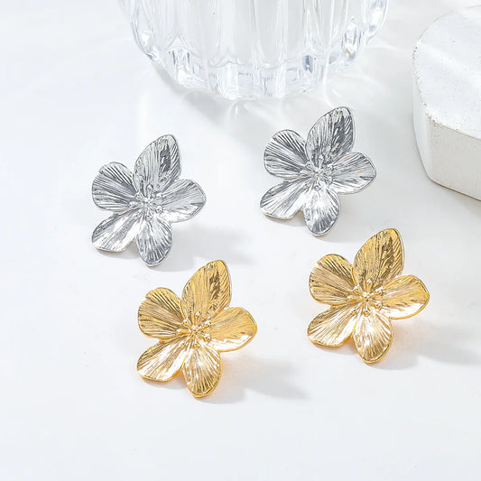 2PC Women's Fashion Trendy Stainless Steel Flower Earring