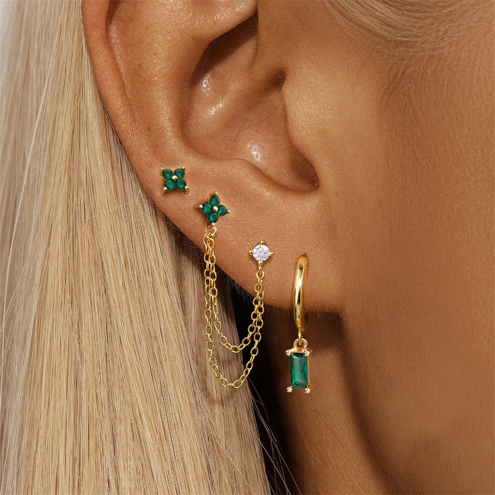 3PCS earrings Exquisite Stainless Steel