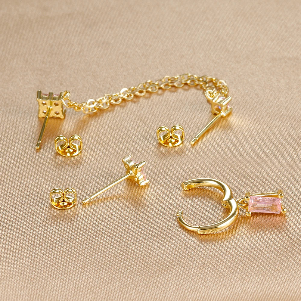 3PCS earrings Exquisite Stainless Steel