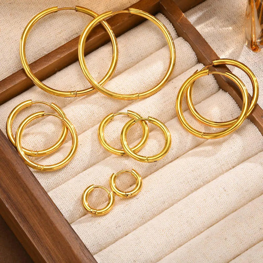 Minimalist Circle Hoop Earrings for Women