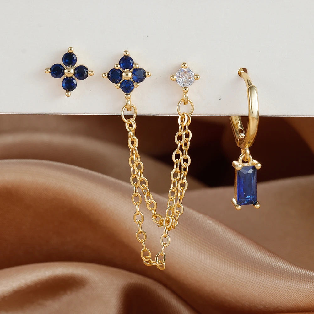 3PCS earrings Exquisite Stainless Steel
