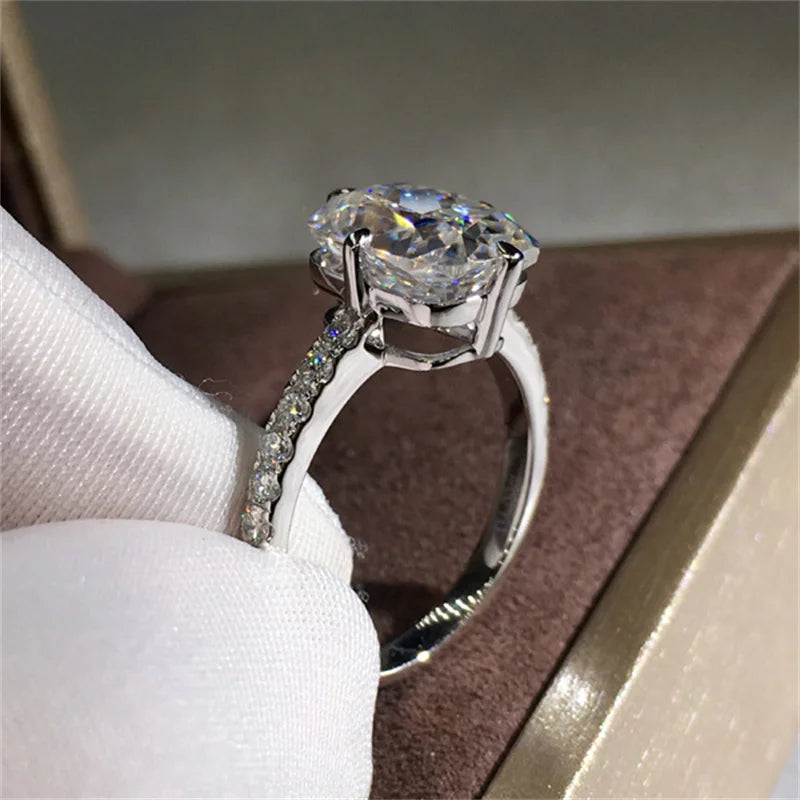 Original 3 Carats Moissanite Gemstone Real 14 K White Gold