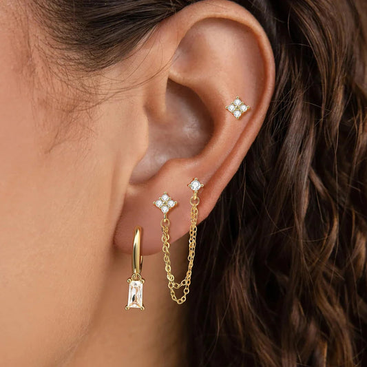 3PCS earrings Exquisite Stainless Steel