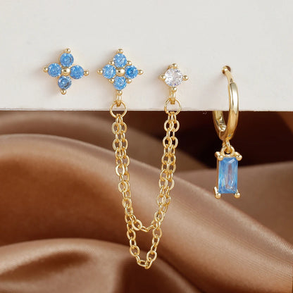 3PCS earrings Exquisite Stainless Steel