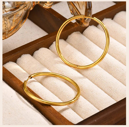 Minimalist Circle Hoop Earrings for Women