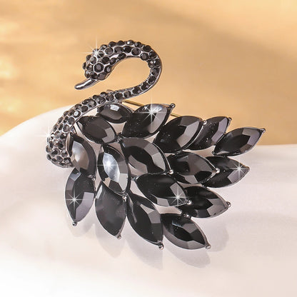 Elegant Crystal Swan Brooch for Women and Girls - Sparkling Rhinestone Animal Pin-804014