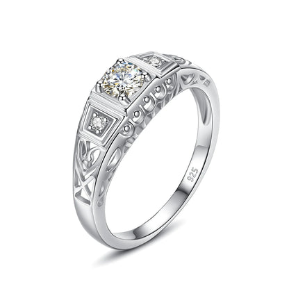 Filigree 100% Moissanite Ring Sterling Silver 925