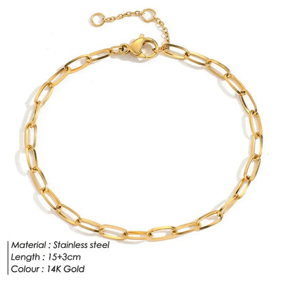Gold Color Bracelet Stainless Steel Twist Cuban Chain Bracelet for Women