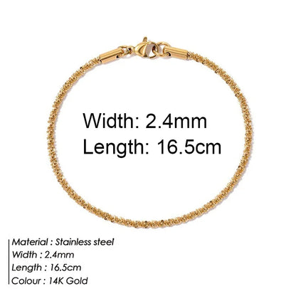Gold Color Bracelet Stainless Steel Twist Cuban Chain Bracelet for Women