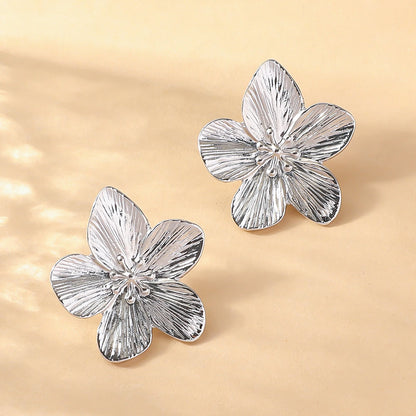2PC Women's Fashion Trendy Stainless Steel Flower