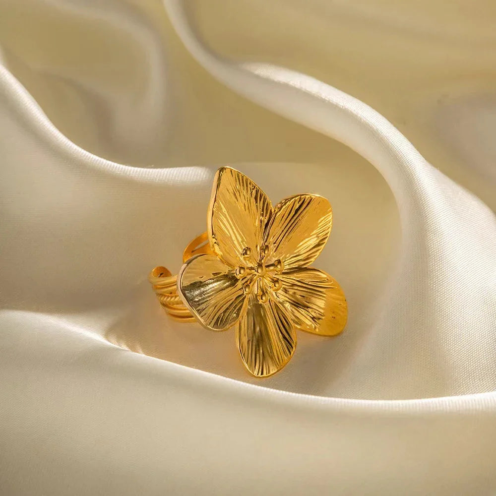 2PC Women's Fashion Trendy Stainless Steel Flower Earring