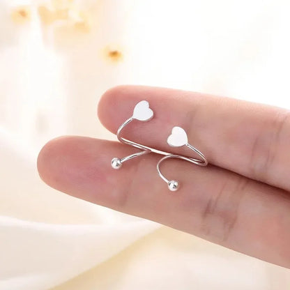2pcs Stainless Steel Spiral Twisted Stud Earrings