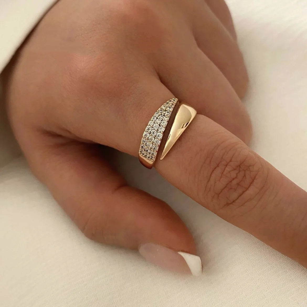 Stainless Steel 18 K Gold Plated Sun Rings for Women