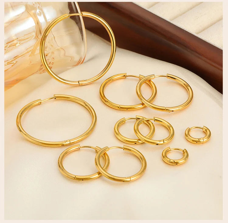 Minimalist Circle Hoop Earrings for Women