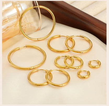 Minimalist Circle Hoop Earrings for Women