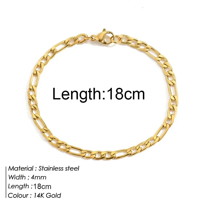 Gold Color Bracelet Stainless Steel Twist Cuban Chain Bracelet for Women