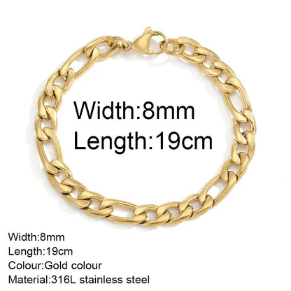 Gold Color Bracelet Stainless Steel Twist Cuban Chain Bracelet for Women