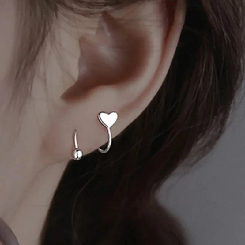 2pcs Stainless Steel Spiral Twisted Stud Earrings