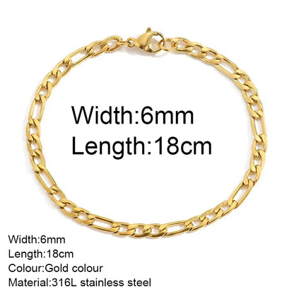 Gold Color Bracelet Stainless Steel Twist Cuban Chain Bracelet for Women