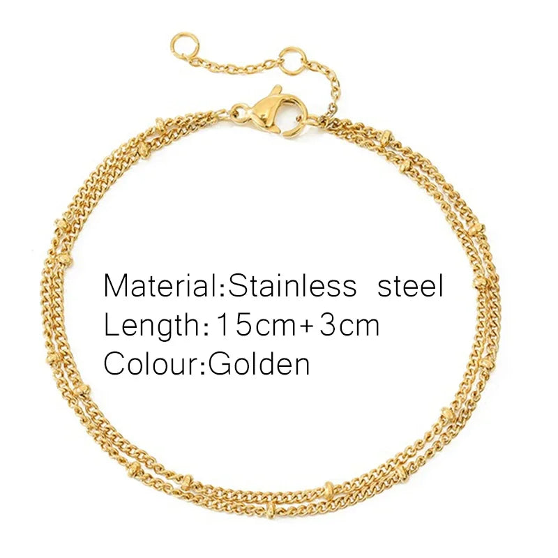 Gold Color Bracelet Stainless Steel Twist Cuban Chain Bracelet for Women