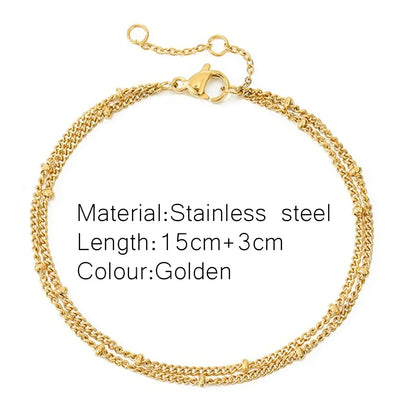 Gold Color Bracelet Stainless Steel Twist Cuban Chain Bracelet for Women