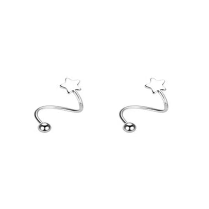 2pcs Stainless Steel Spiral Twisted Stud Earrings