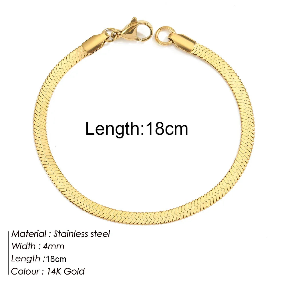 Gold Color Bracelet Stainless Steel Twist Cuban Chain Bracelet for Women