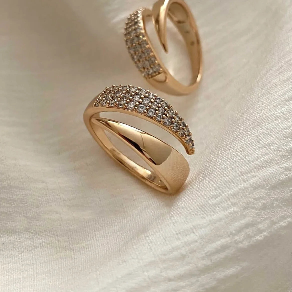 Stainless Steel 18 K Gold Plated Sun Rings for Women