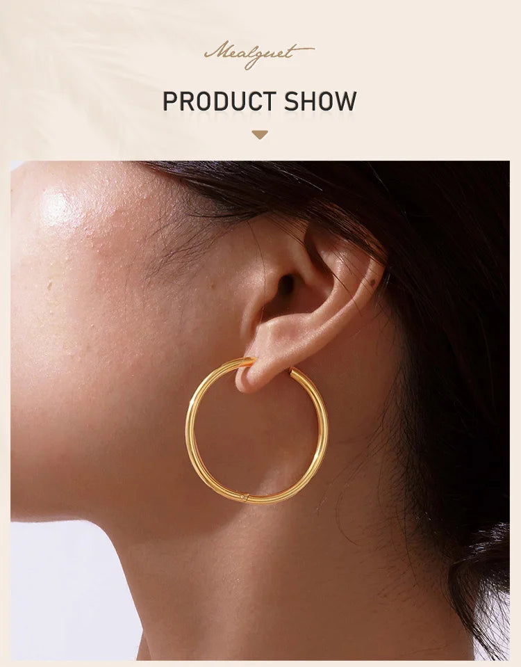 Minimalist Circle Hoop Earrings for Women