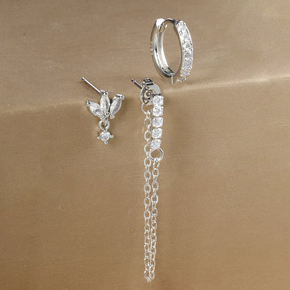 3PCS Luxury Star Pendant Piercing Earrings Set For Women