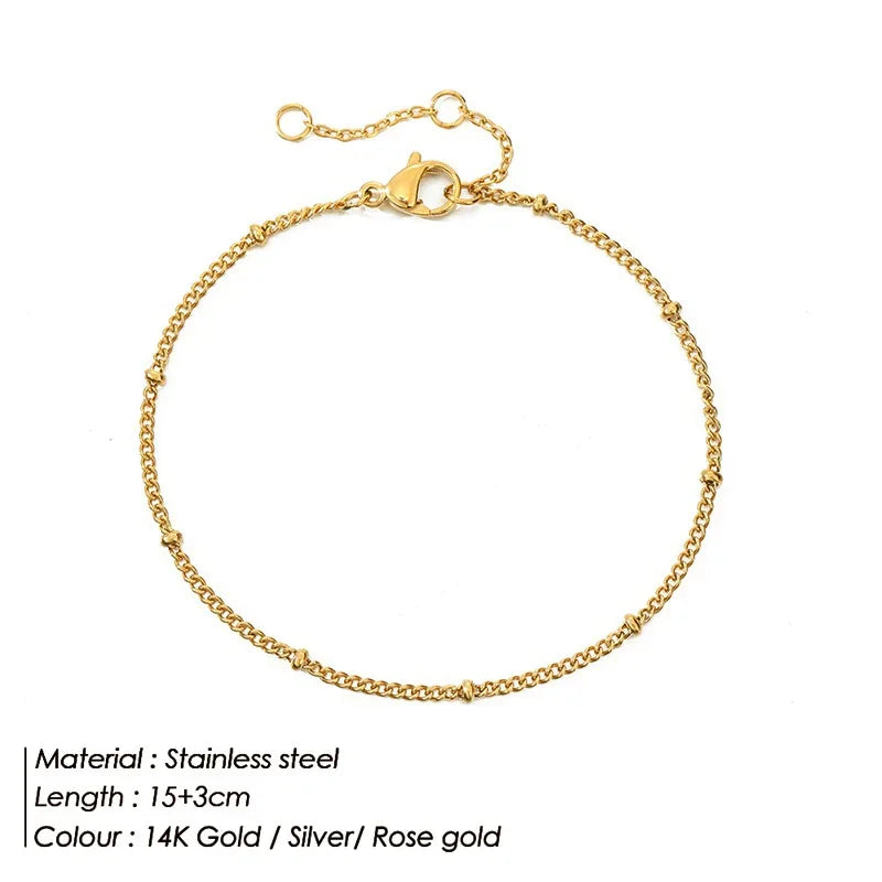Gold Color Bracelet Stainless Steel Twist Cuban Chain Bracelet for Women