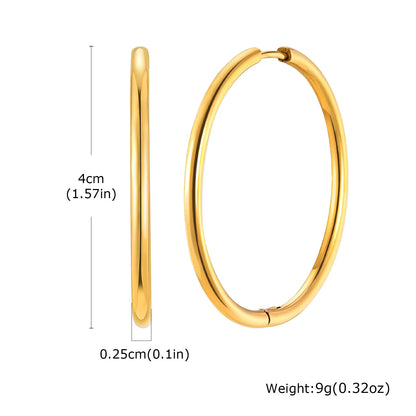 Minimalist Circle Hoop Earrings for Women
