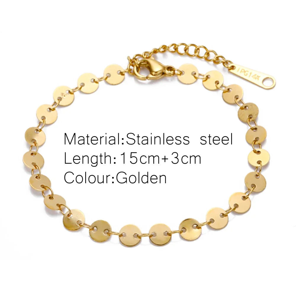 Gold Color Bracelet Stainless Steel Twist Cuban Chain Bracelet for Women