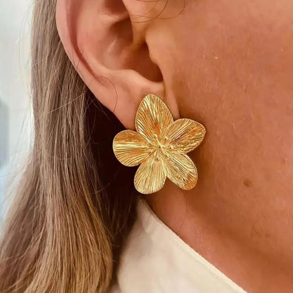 2PC Women's Fashion Trendy Stainless Steel Flower Earring