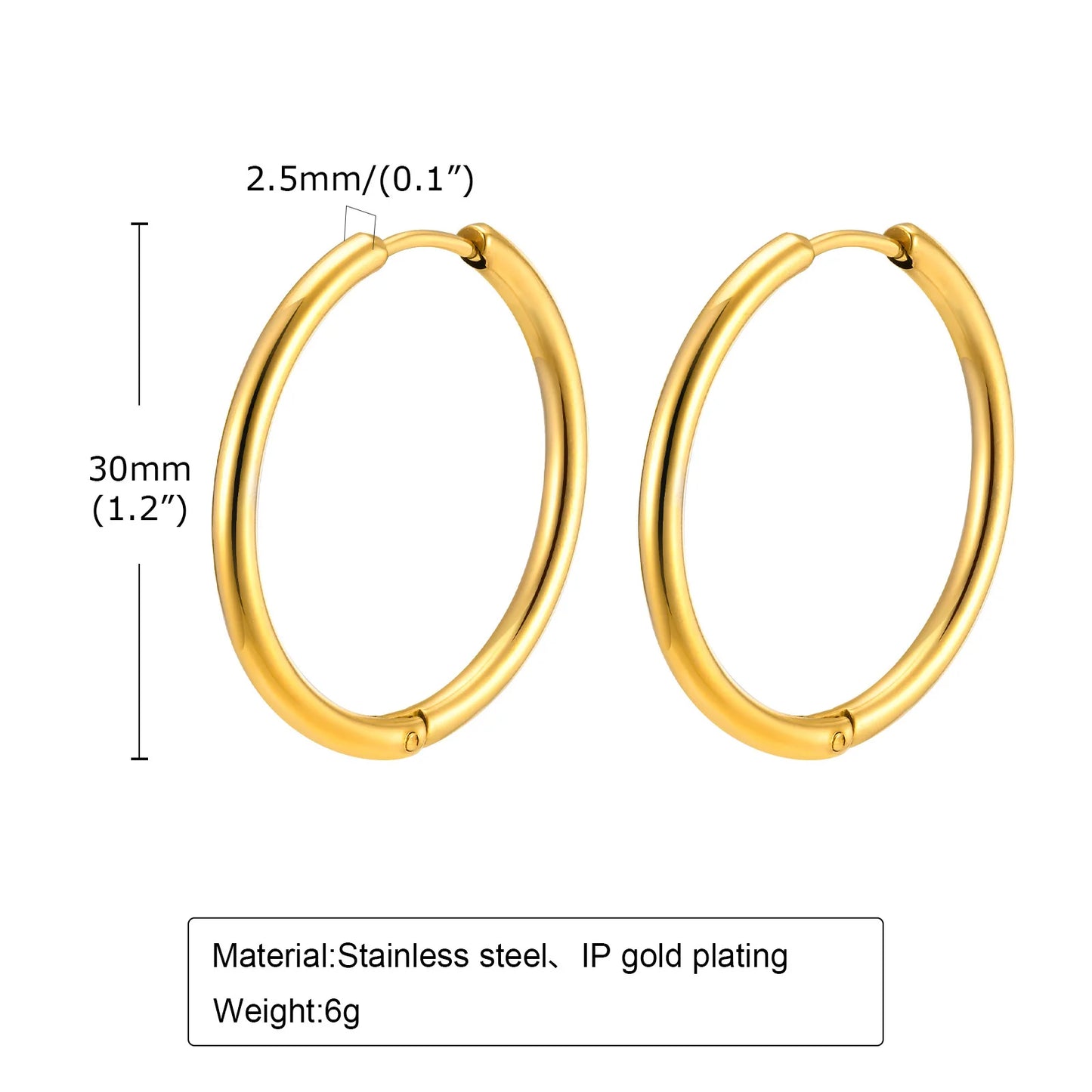 Minimalist Circle Hoop Earrings for Women