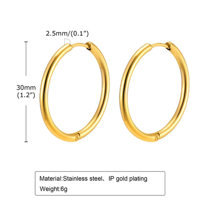 Minimalist Circle Hoop Earrings for Women