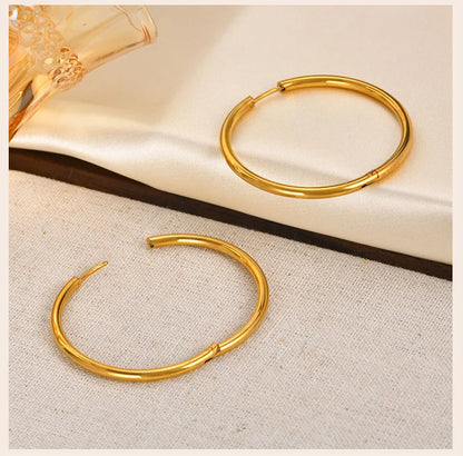 Minimalist Circle Hoop Earrings for Women