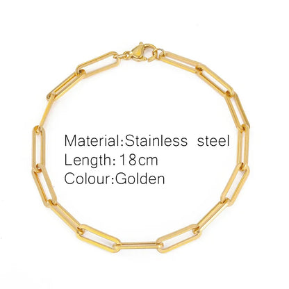 Gold Color Bracelet Stainless Steel Twist Cuban Chain Bracelet for Women