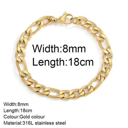 Gold Color Bracelet Stainless Steel Twist Cuban Chain Bracelet for Women