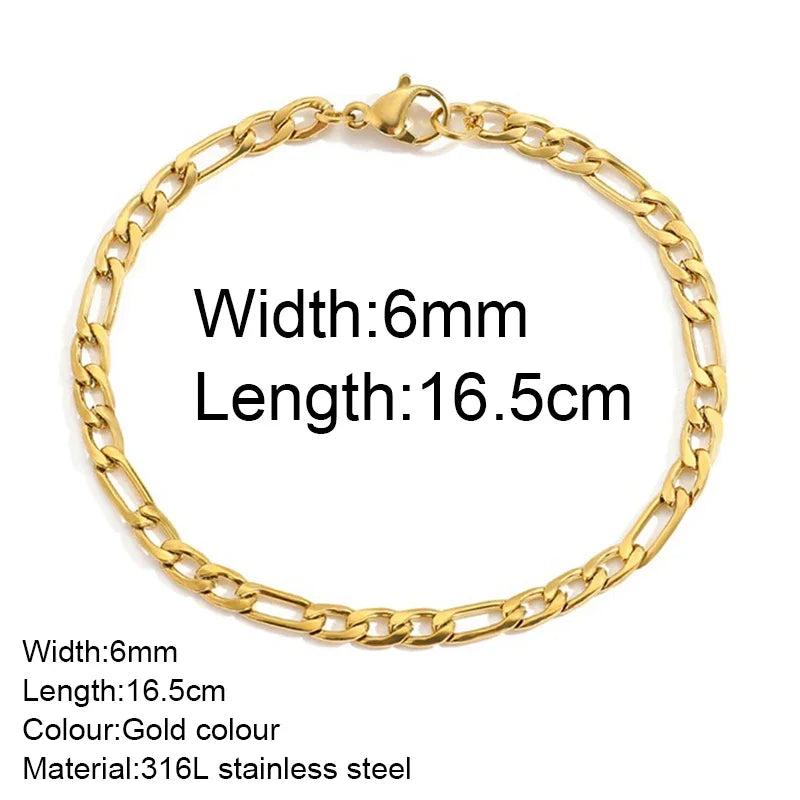 Gold Color Bracelet Stainless Steel Twist Cuban Chain Bracelet for Women