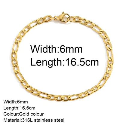 Gold Color Bracelet Stainless Steel Twist Cuban Chain Bracelet for Women