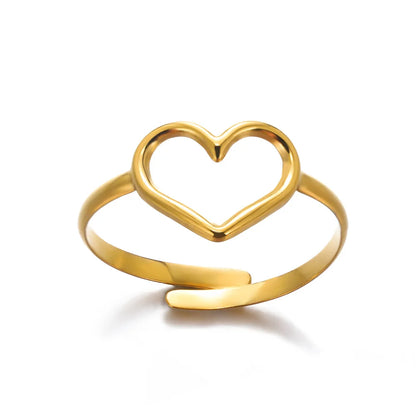 Minimalist Texture Stainless Steel Geometric Rings For Women Gold Color