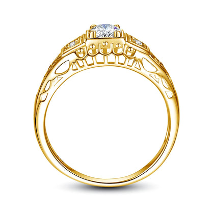 Filigree 100% Moissanite Ring Sterling Silver 925