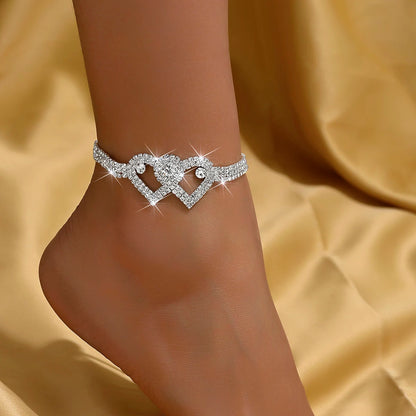 1 Women's Trendy Claw Chain Series Double Peach Heart