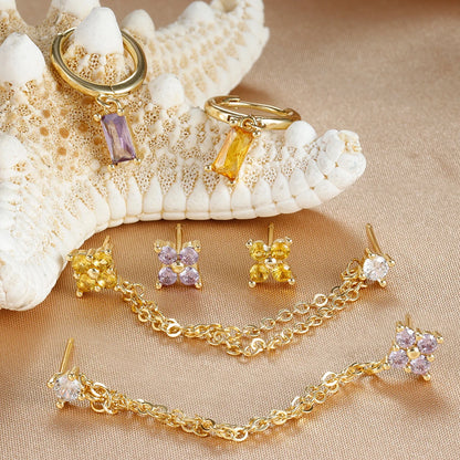 3PCS earrings Exquisite Stainless Steel