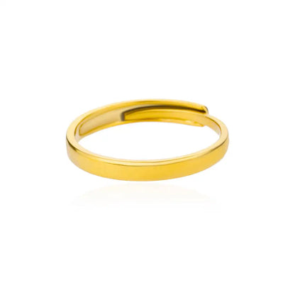 Minimalist Texture Stainless Steel Geometric Rings For Women Gold Color