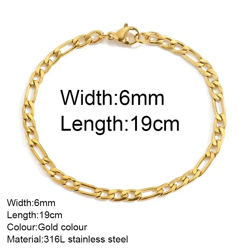 Gold Color Bracelet Stainless Steel Twist Cuban Chain Bracelet for Women