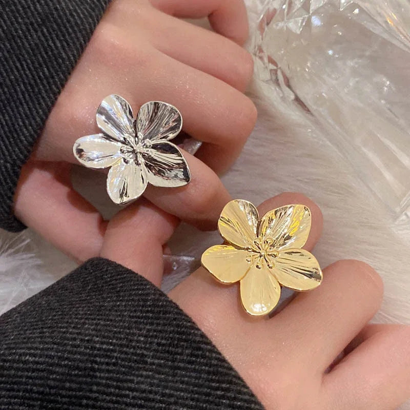 2PC Women's Fashion Trendy Stainless Steel Flower Earring